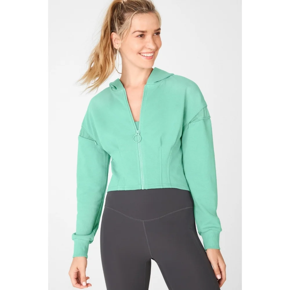 FABLETICS Dakota Green Zip-Up Hoodie - Like New! - Picture 4 of 9